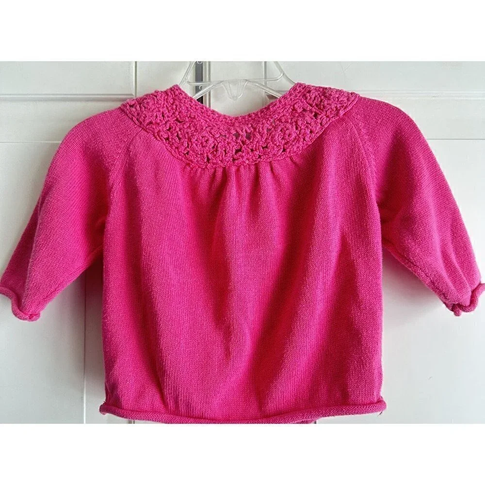 Gymboree Baby Girl 3-6 Month Pink Fushia‎ Cardigan Dress Long Sleeve Sweater